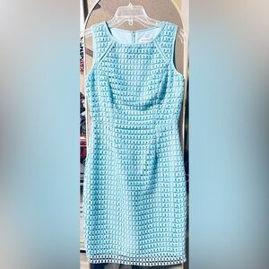 Calvin Klein Aqua Blue Crochet Sheath dress